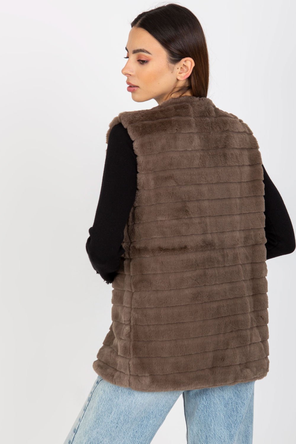 Women Women Gilet All Day Elegance-Och Bella-brown-L-Urbanheer