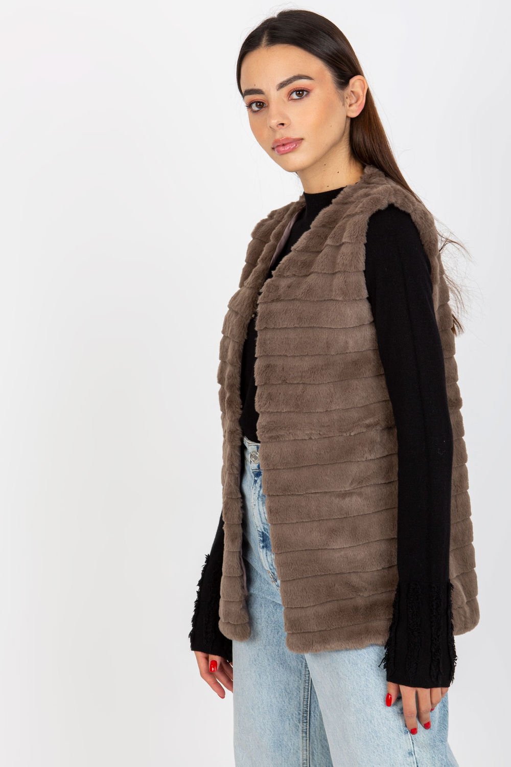Women Women Gilet All Day Elegance-Och Bella-brown-L-Urbanheer