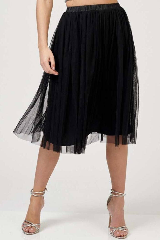 Val Tulle Midi Skirt in-Lace & Beads-Urbanheer