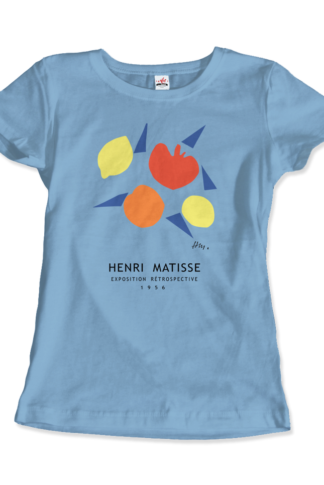 Henri Matisse - Exposition Rétrospective T-Shirt-T-Shirt-Art-O-Rama Shop-Women (Fitted)-Light Blue-2XL-Urbanheer