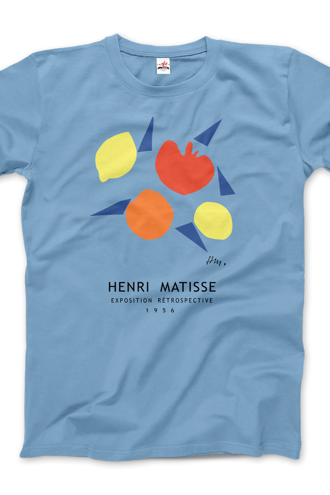 Henri Matisse - Exposition Rétrospective T-Shirt-T-Shirt-Art-O-Rama Shop-Men (Unisex)-Light Blue-L-Urbanheer