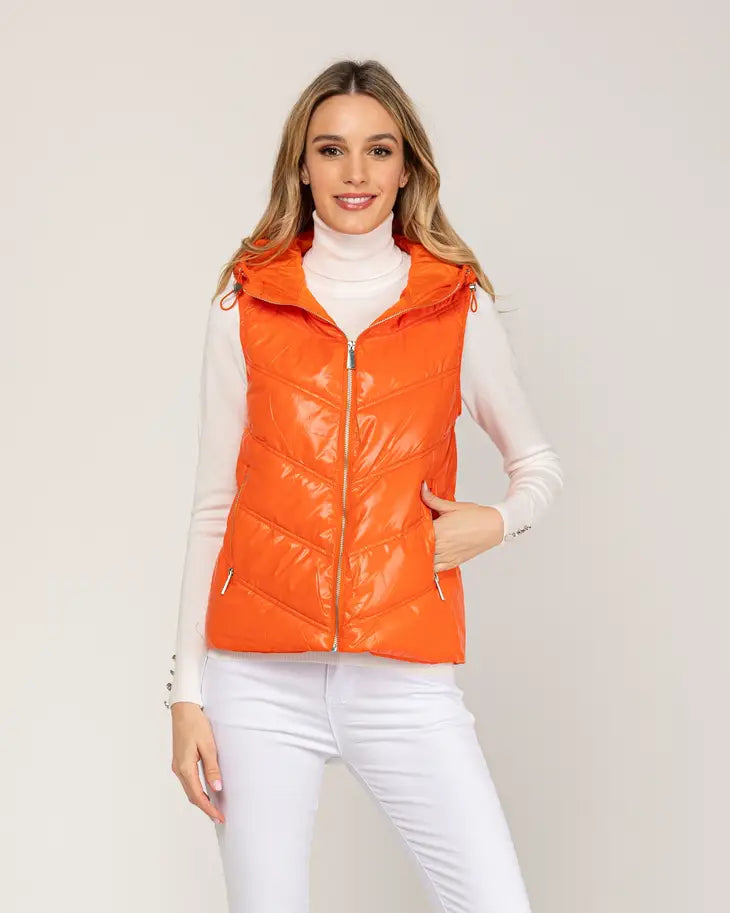 Metallic Orange Padded Vest-Tantra-S-Orange-Urbanheer