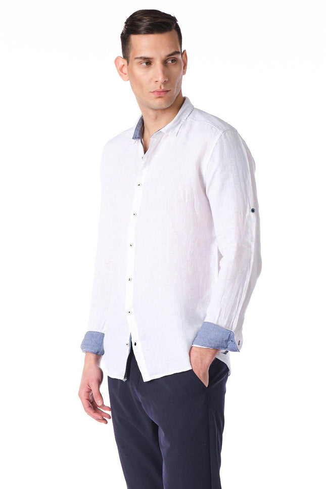 Tofino Casual Linen Shirt - White-Ron Tomson-Urbanheer
