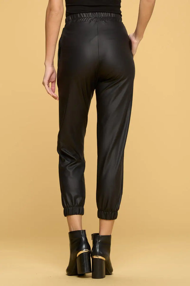 Faux Leather Pants With Pockets.-Renee C.-Urbanheer