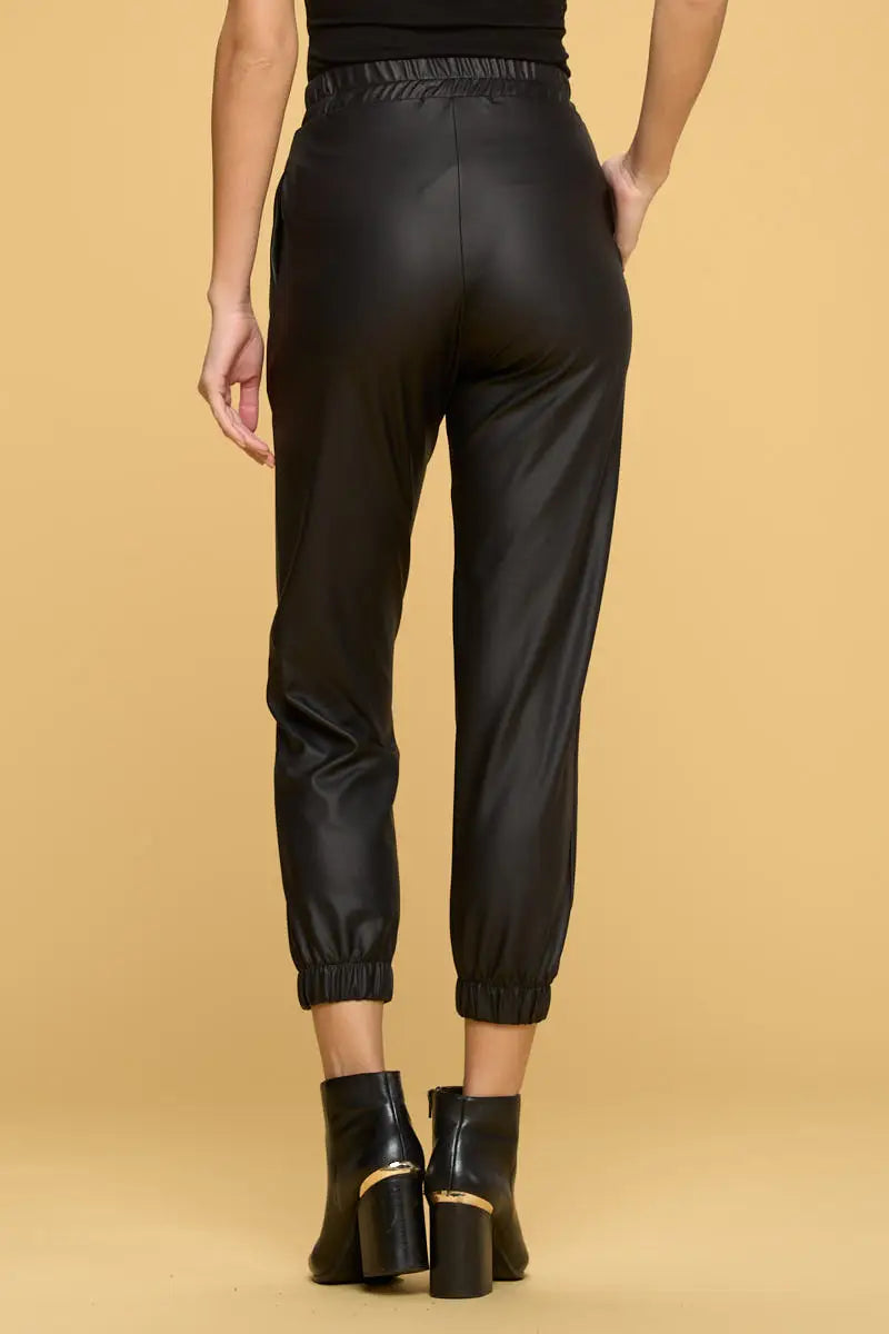 Faux Leather Pants with Pockets.