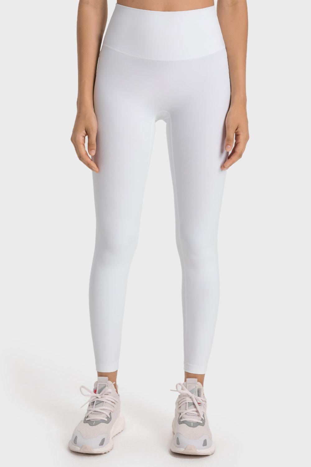 High-Rise Wide Waistband Yoga Leggings-Street 360-White-4-Urbanheer