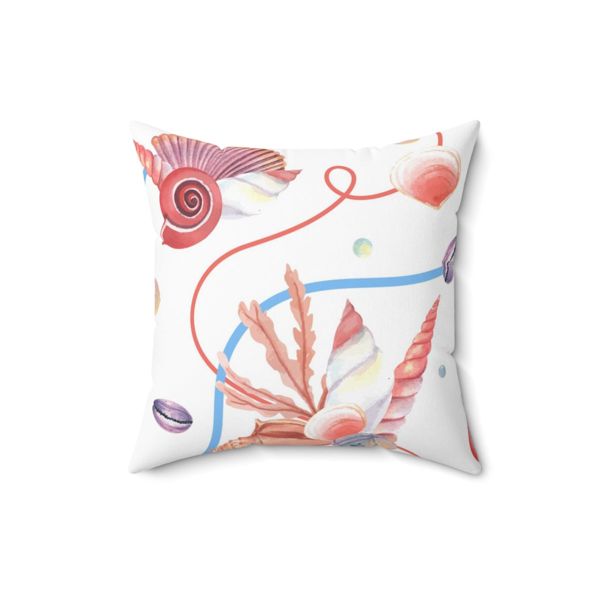 Uniquely You Decorative Throw Pillow Cover, Beach Seashell Coral Pattern-Uniquely You | iPFY-16" × 16"-Urbanheer