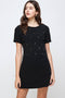Hand Beaded Front Jewel Dress-MILEY + MOLLY-MEDIUM / BLACK-Urbanheer