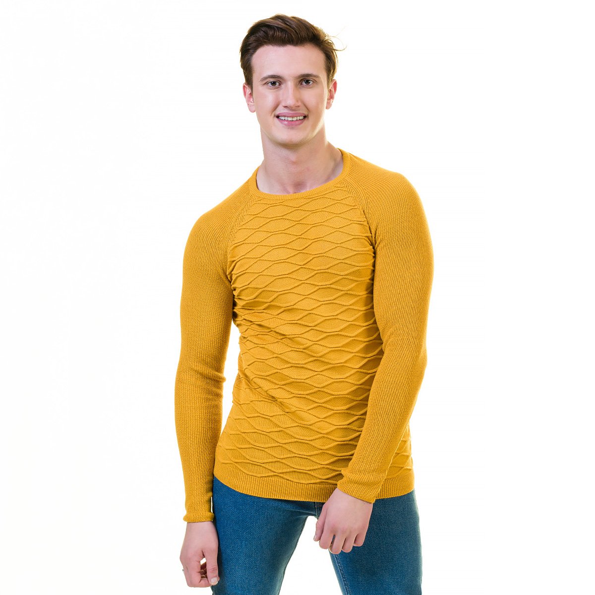 Yellow European Wool Luxury Zippered With Sweater Jacket Warm Winter-Emerald Uranus-L-Urbanheer