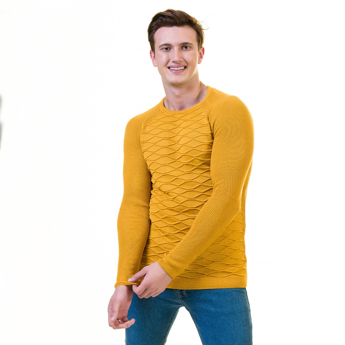 Yellow European Wool Luxury Zippered With Sweater Jacket Warm Winter-Emerald Uranus-L-Urbanheer