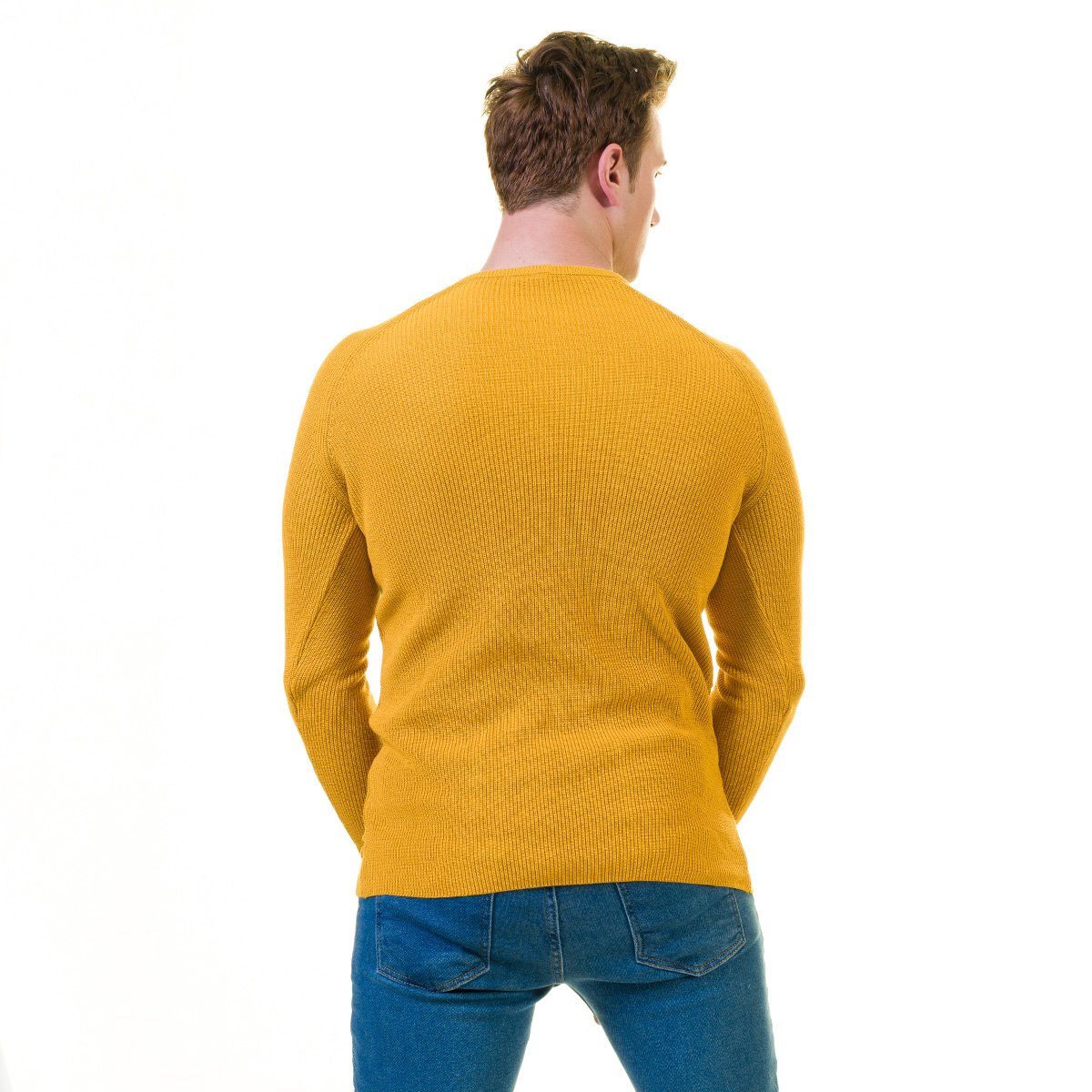 Yellow European Wool Luxury Zippered With Sweater Jacket Warm Winter-Emerald Uranus-L-Urbanheer