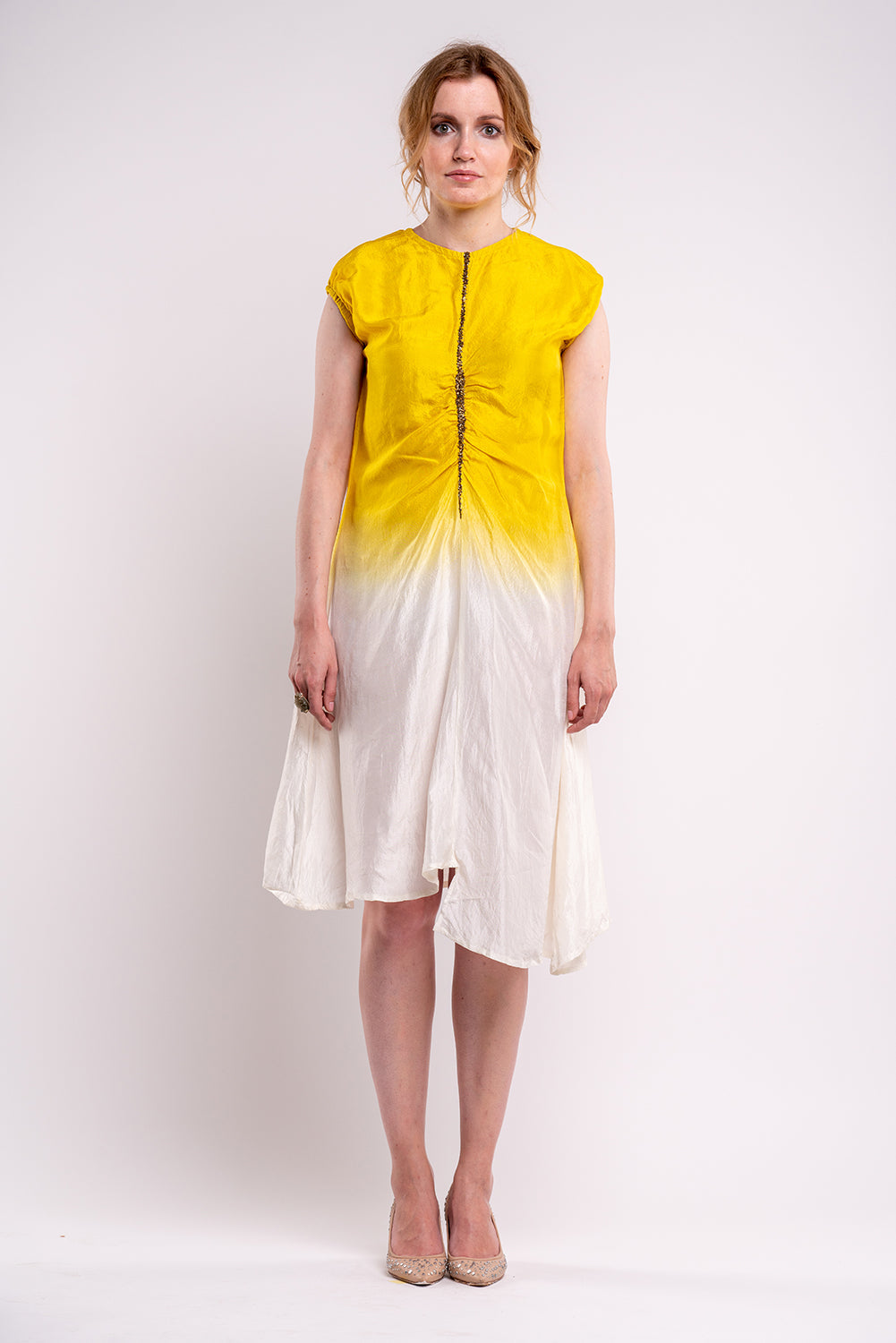 Kintsugi Dress-BURROW-XS-White/Yellow-Urbanheer