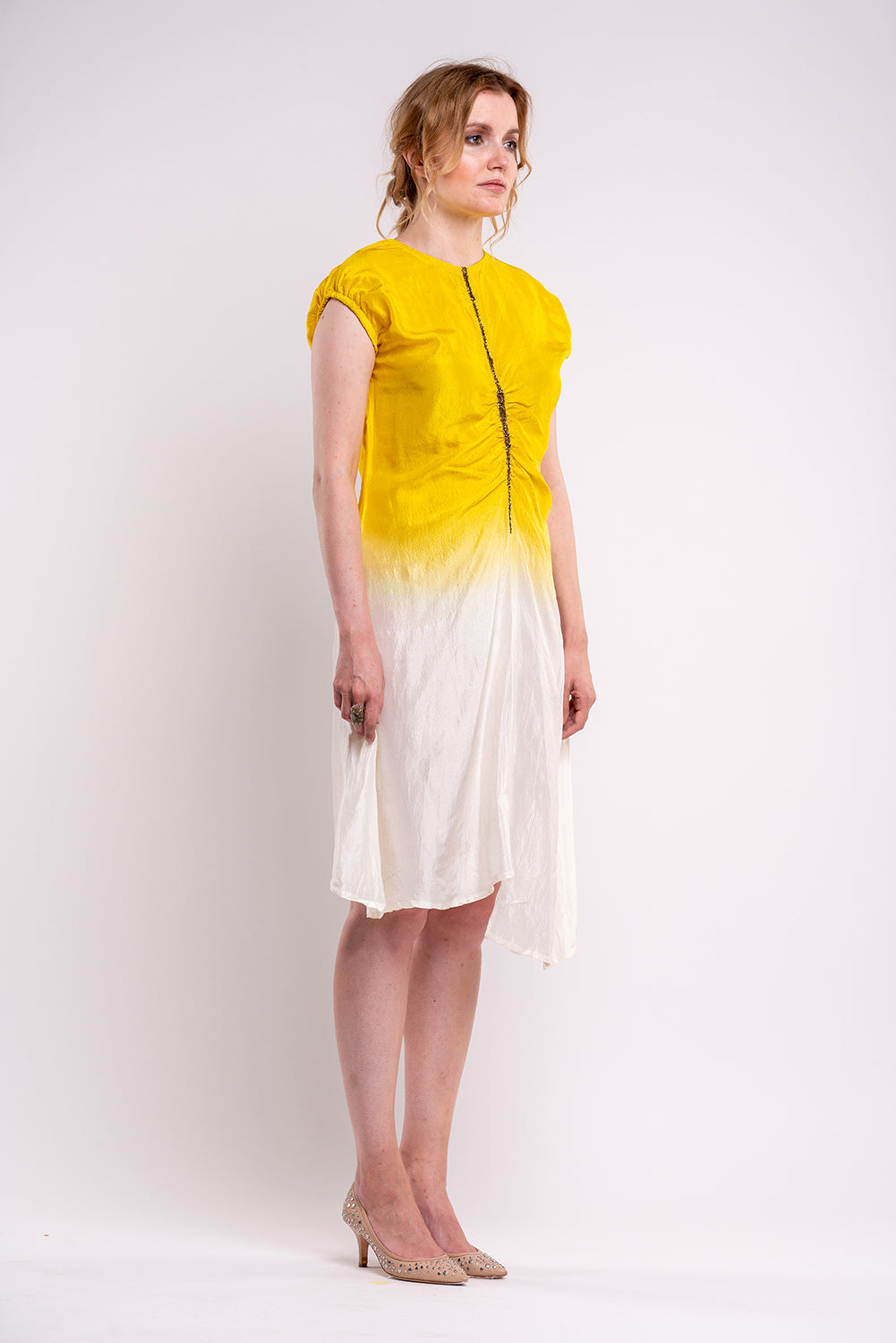 Kintsugi Dress-BURROW-XS-White/Yellow-Urbanheer