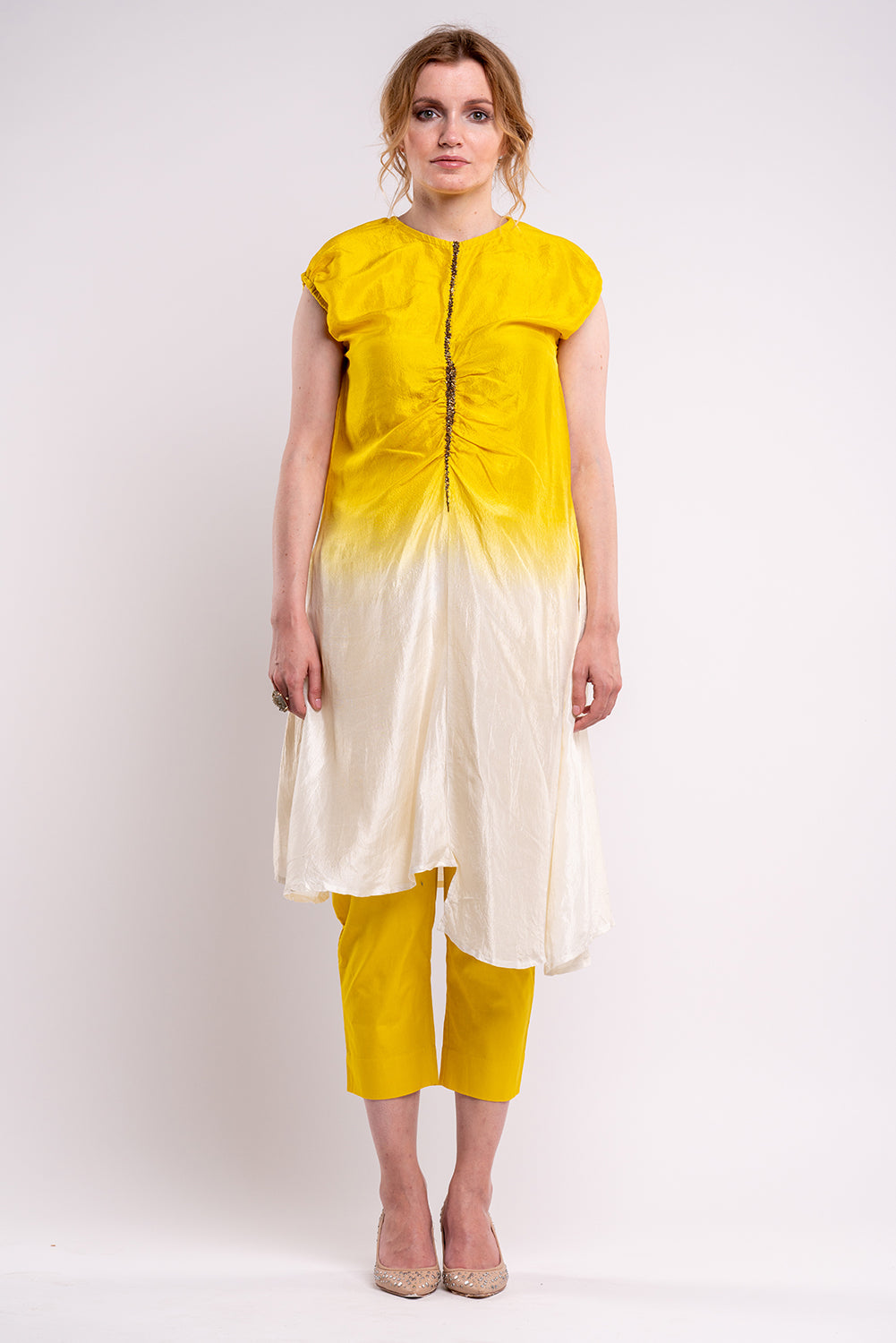 Kintsugi Dress-BURROW-XS-White/Yellow-Urbanheer