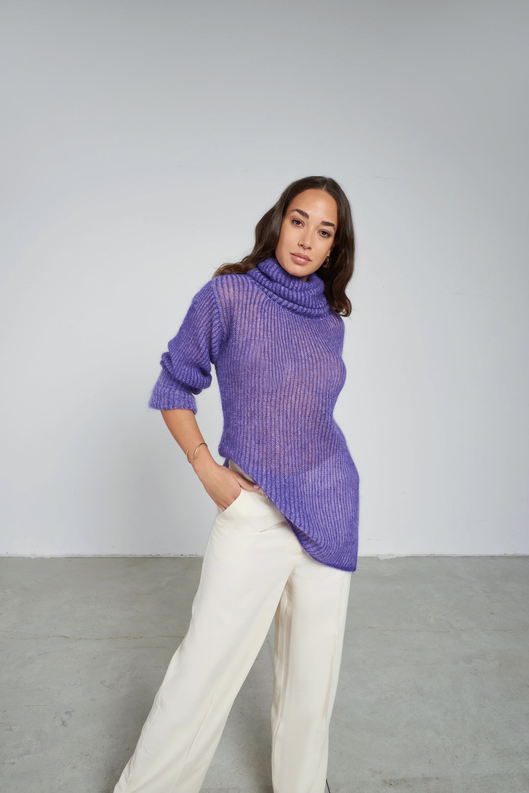 Luxury Airy High Neck Sweater:-antonia erre-S-Viola-Urbanheer