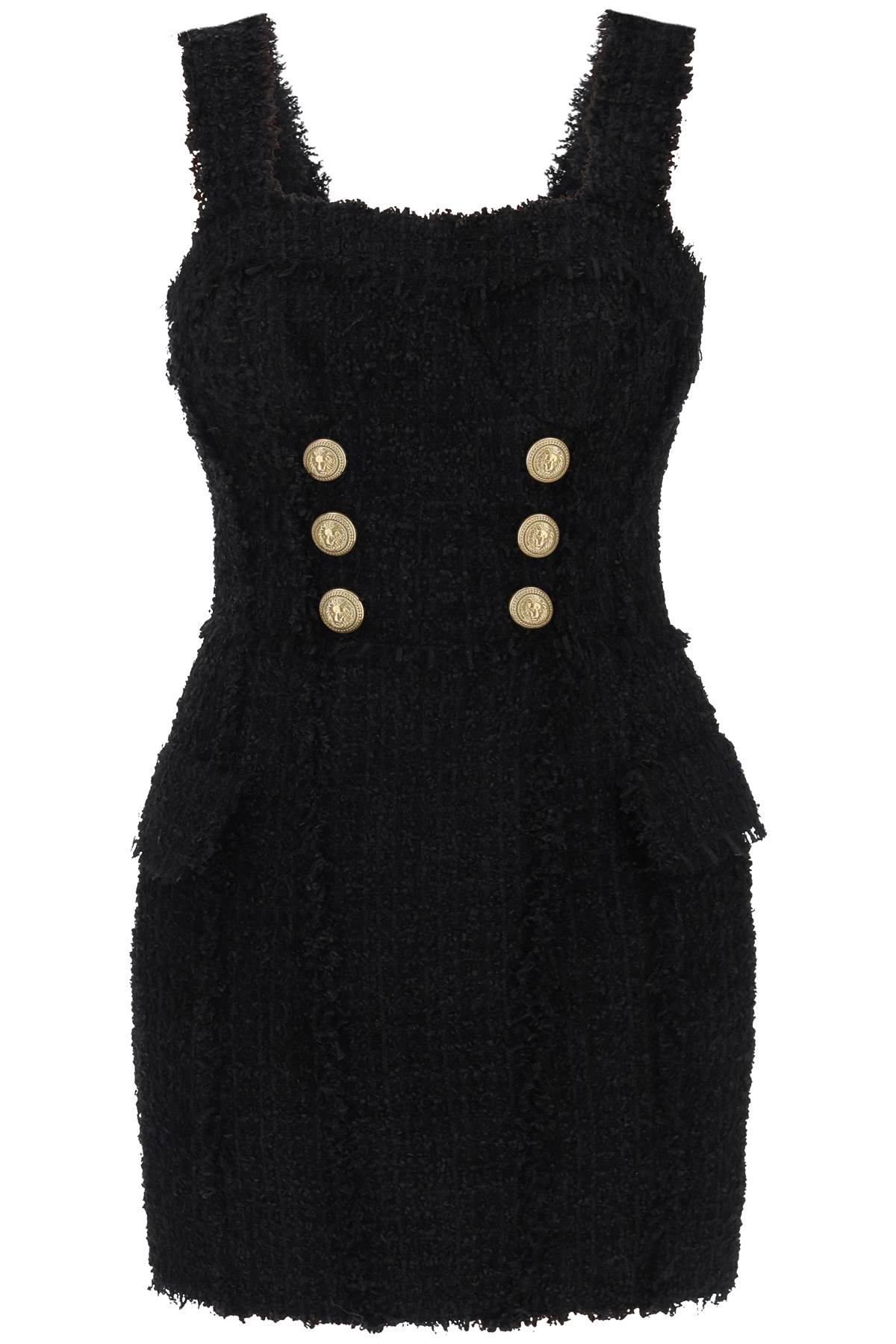 Balmain Tweed Mini Dress With Golden Buttons-Balmain-36-Urbanheer