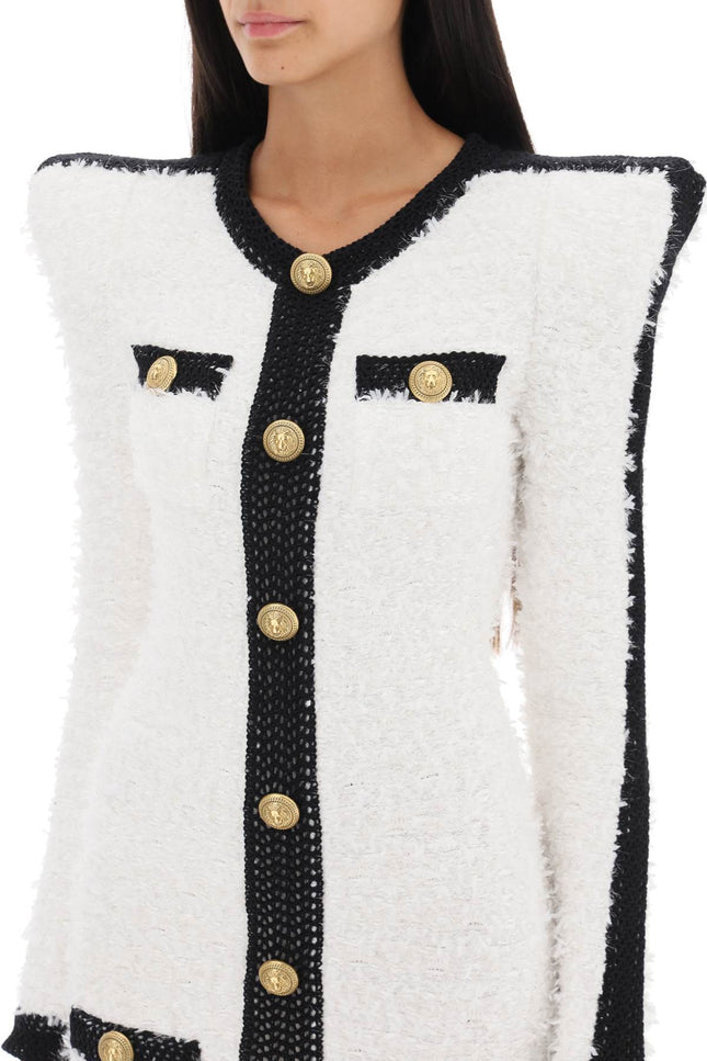 Balmain bouclé-tweed dress with pointy shoulders-Balmain-38-Urbanheer