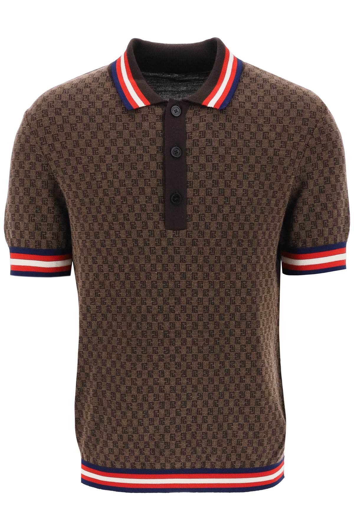 Balmain Mini Monogram Jacquard Polo Shirt-Balmain-L-Urbanheer