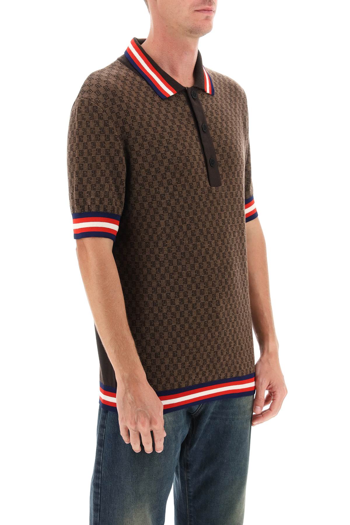 Balmain Mini Monogram Jacquard Polo Shirt-Balmain-L-Urbanheer