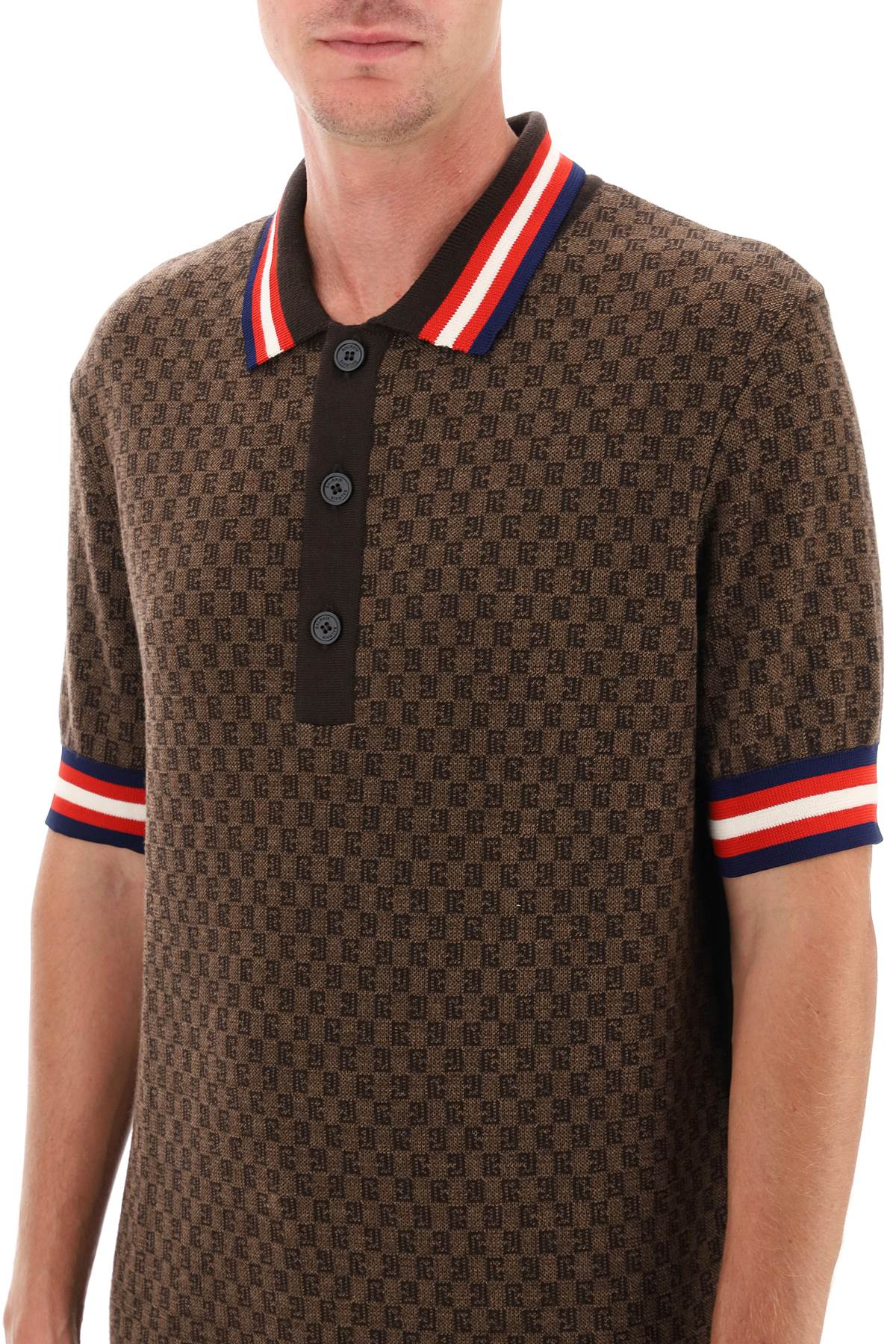 Balmain Mini Monogram Jacquard Polo Shirt-Balmain-L-Urbanheer