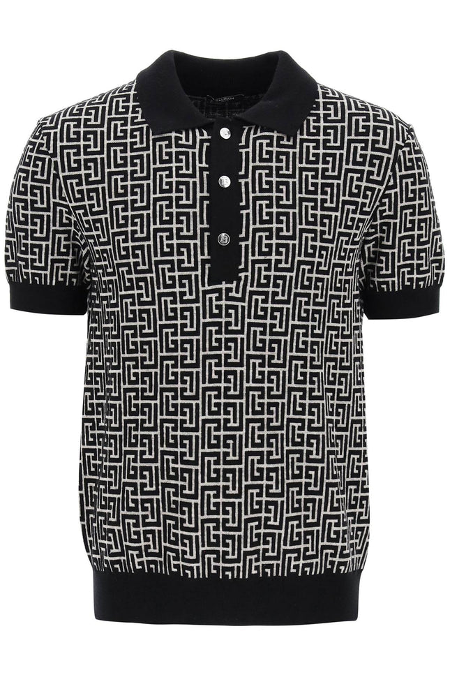Balmain Knitted Polo Shirt With Monogram-Balmain-Urbanheer