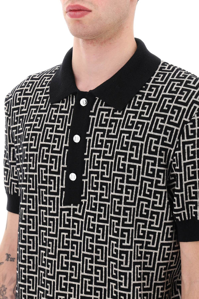 Balmain Knitted Polo Shirt With Monogram-Balmain-Urbanheer