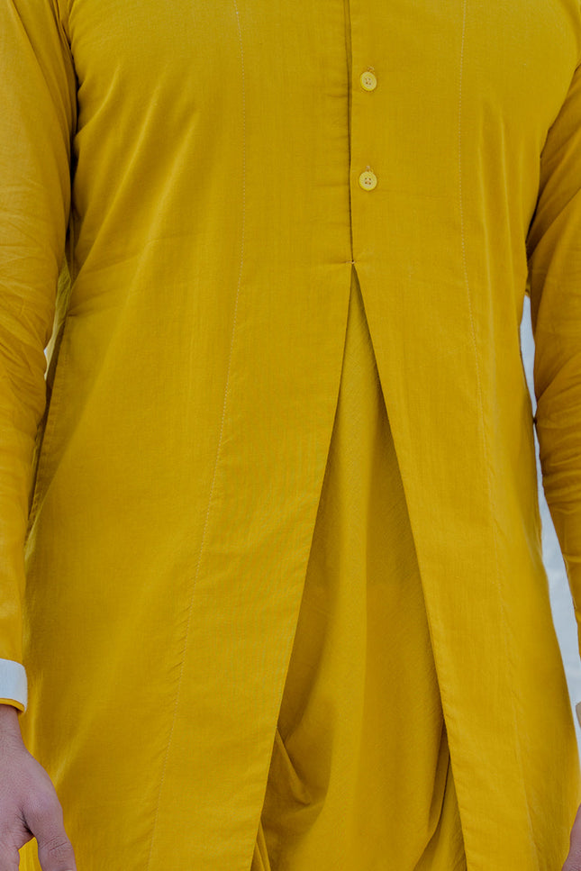 Cotton X Rayon Indisputably Yellow Kurta-Bohame-Urbanheer