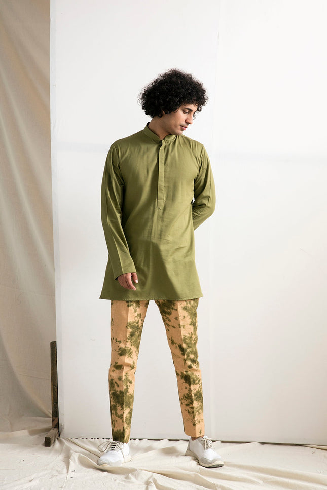 Elgin - Tie & Dye Jacket With Green Kurta Set-Jackets-Bohame-Urbanheer