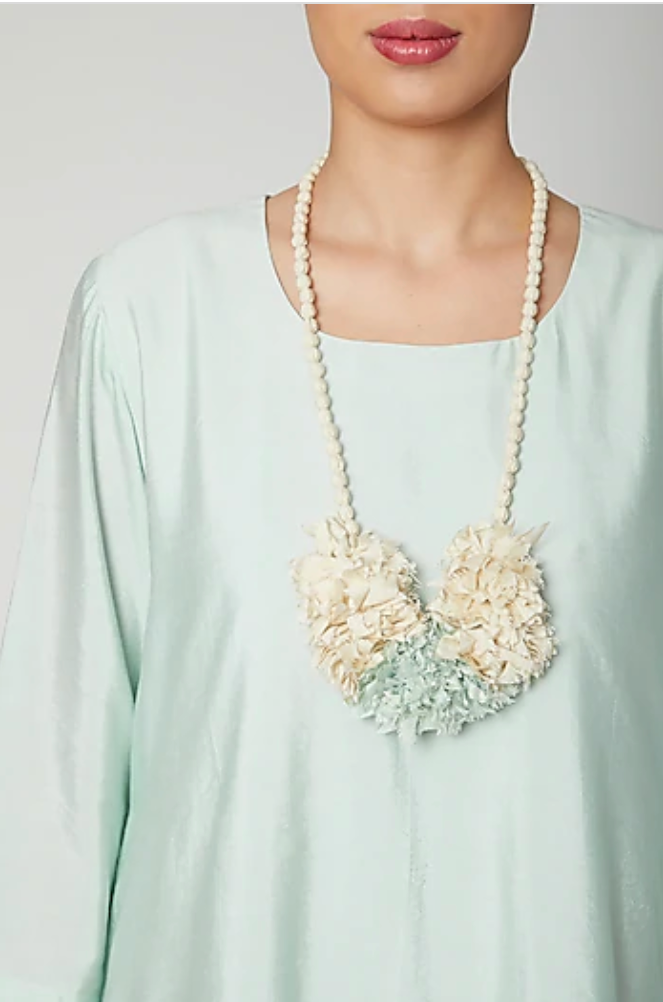 Dream- Mint Green & Off White Indo-Western Cowl Dress-Dress-Bohame-XS-Urbanheer