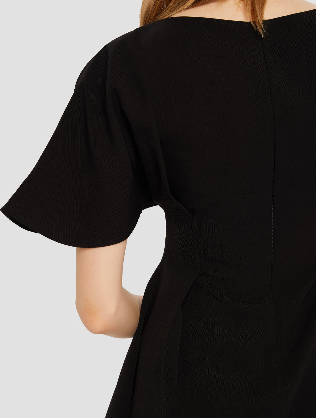 Bell Sleeve Mini Dress-Lattelier-S-Urbanheer