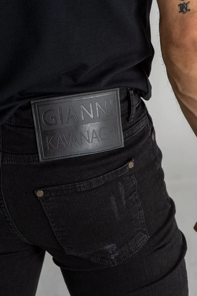 Black GK Iron Destroyed Jeans-Gianni Kavanagh-Urbanheer
