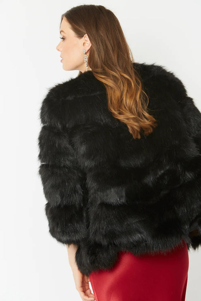 Black Faux Fur Ella Coat-Faux Fur Coats-Buy Me Fur Ltd-One Size-Black-Faux Fur-Urbanheer