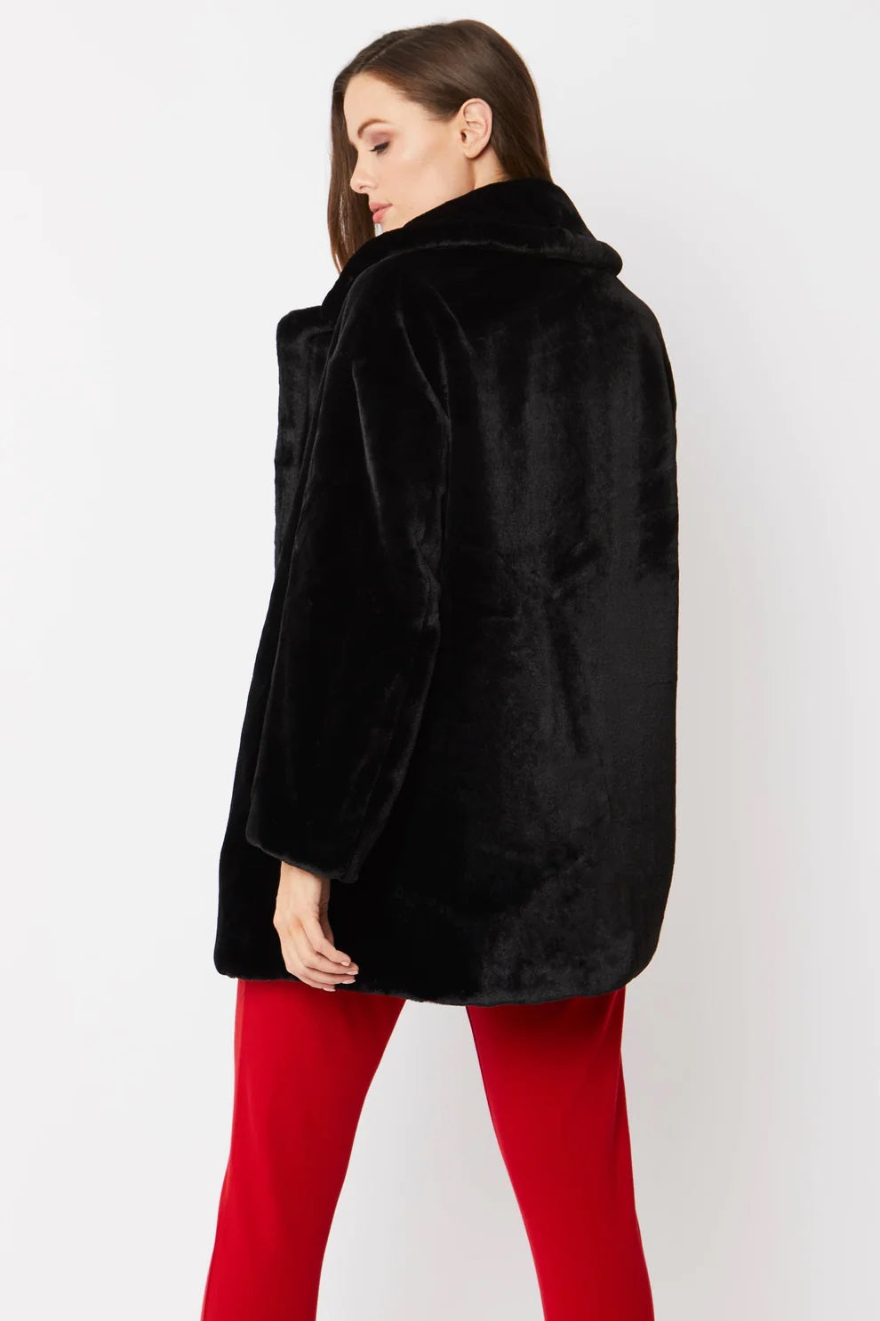 Black Faux Fur Midi Coat-Clothing - Women-Buy Me Fur Ltd-One Size-Black-Faux Fur-Urbanheer