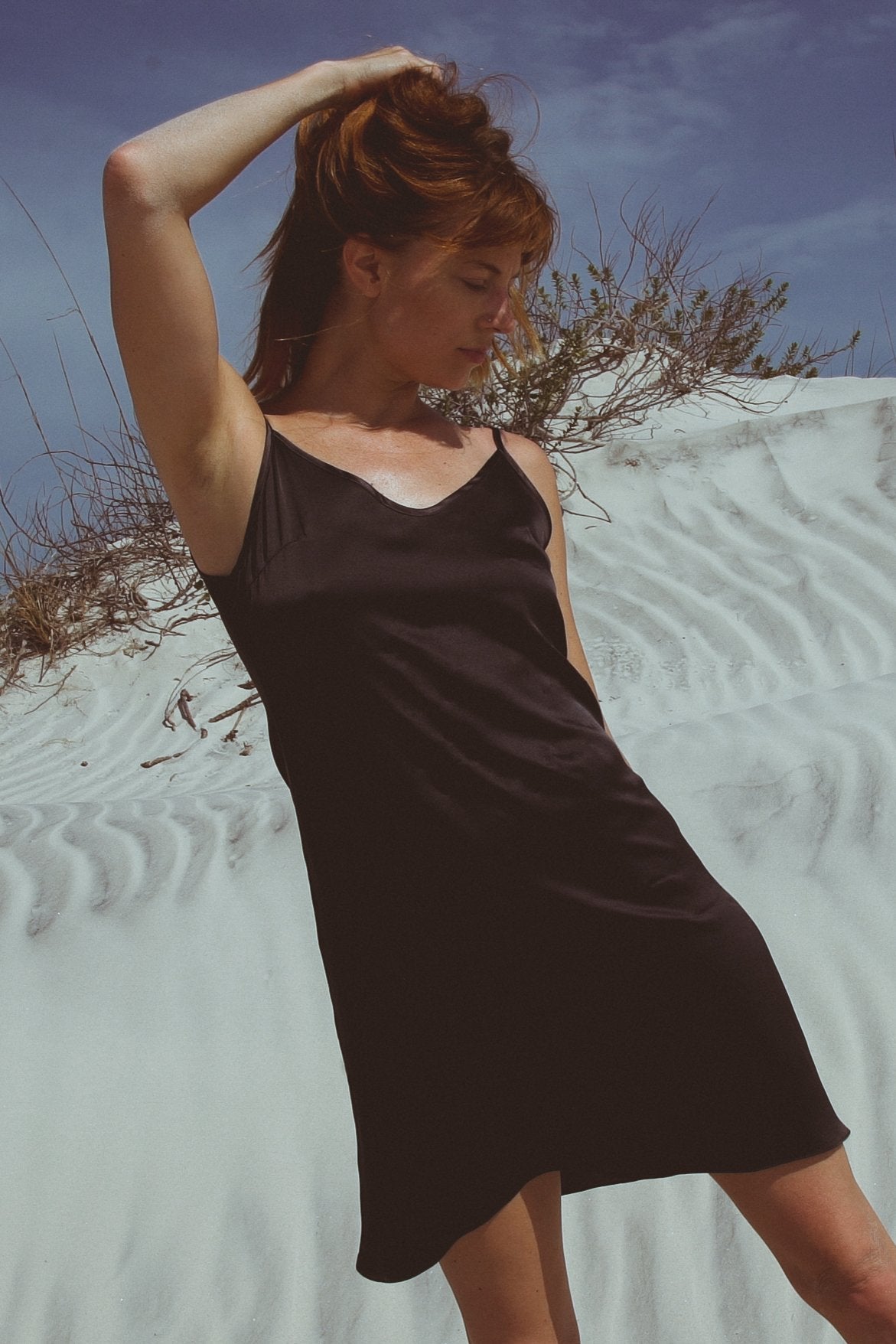 Vela Silk Dress - Jet Black-Dress-Holding Court INC-Small-Urbanheer