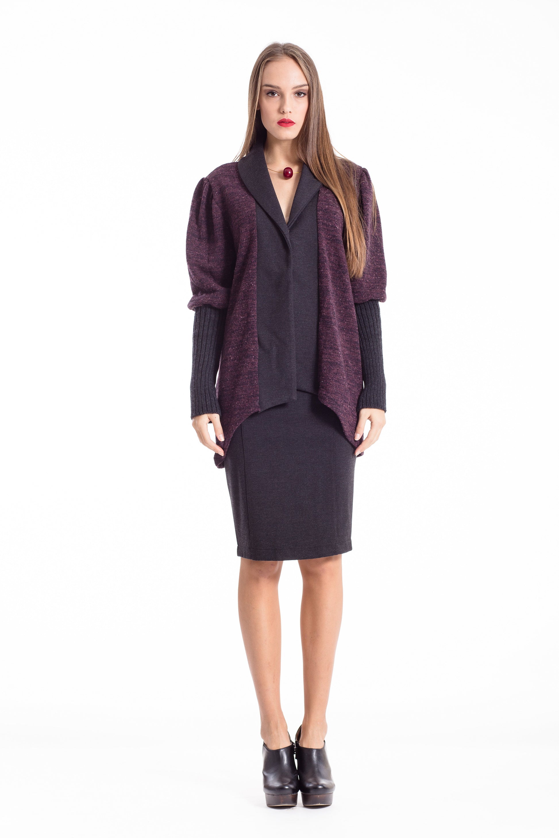 Sleeve Detail Open Front Cardigan-Conquista-36-Urbanheer