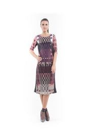 Geometric Pattern Sweater Dress-Conquista-36-Urbanheer