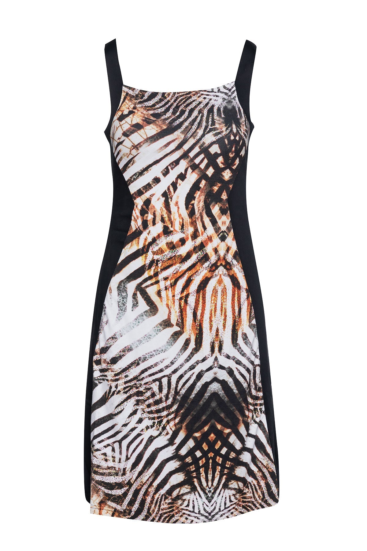 Panel Detail Animal Print Dress-Dresses-Conquista-36-Urbanheer