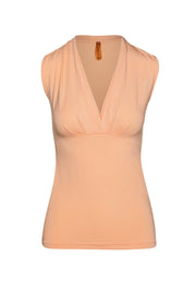 Apricot Faux Wrap Sleeveless Top-Tops-Conquista-40-Urbanheer