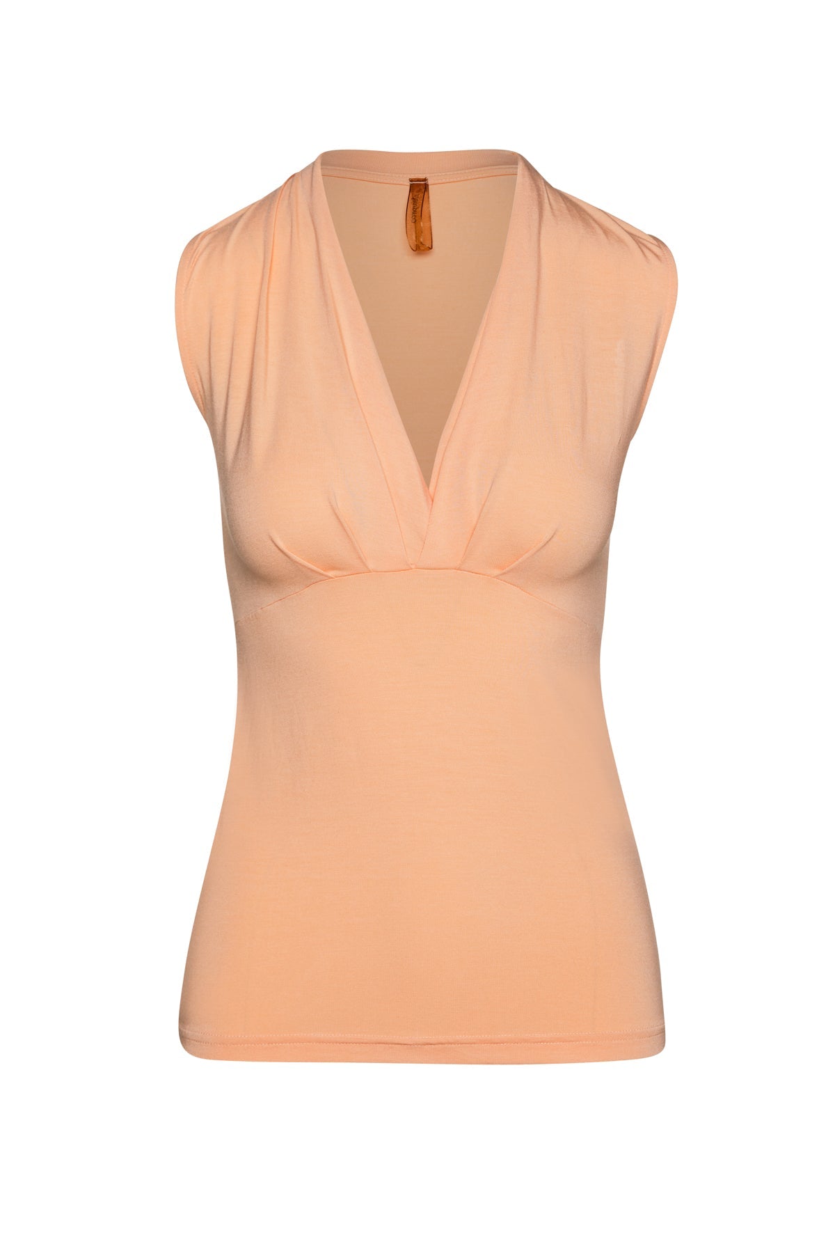 Apricot Faux Wrap Sleeveless Top-Tops-Conquista-40-Urbanheer