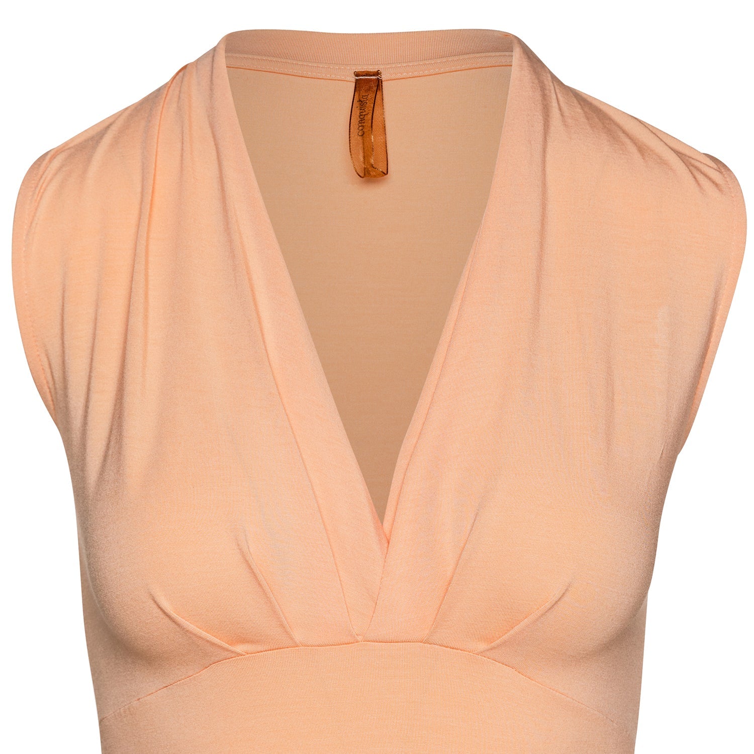 Apricot Faux Wrap Sleeveless Top-Tops-Conquista-40-Urbanheer