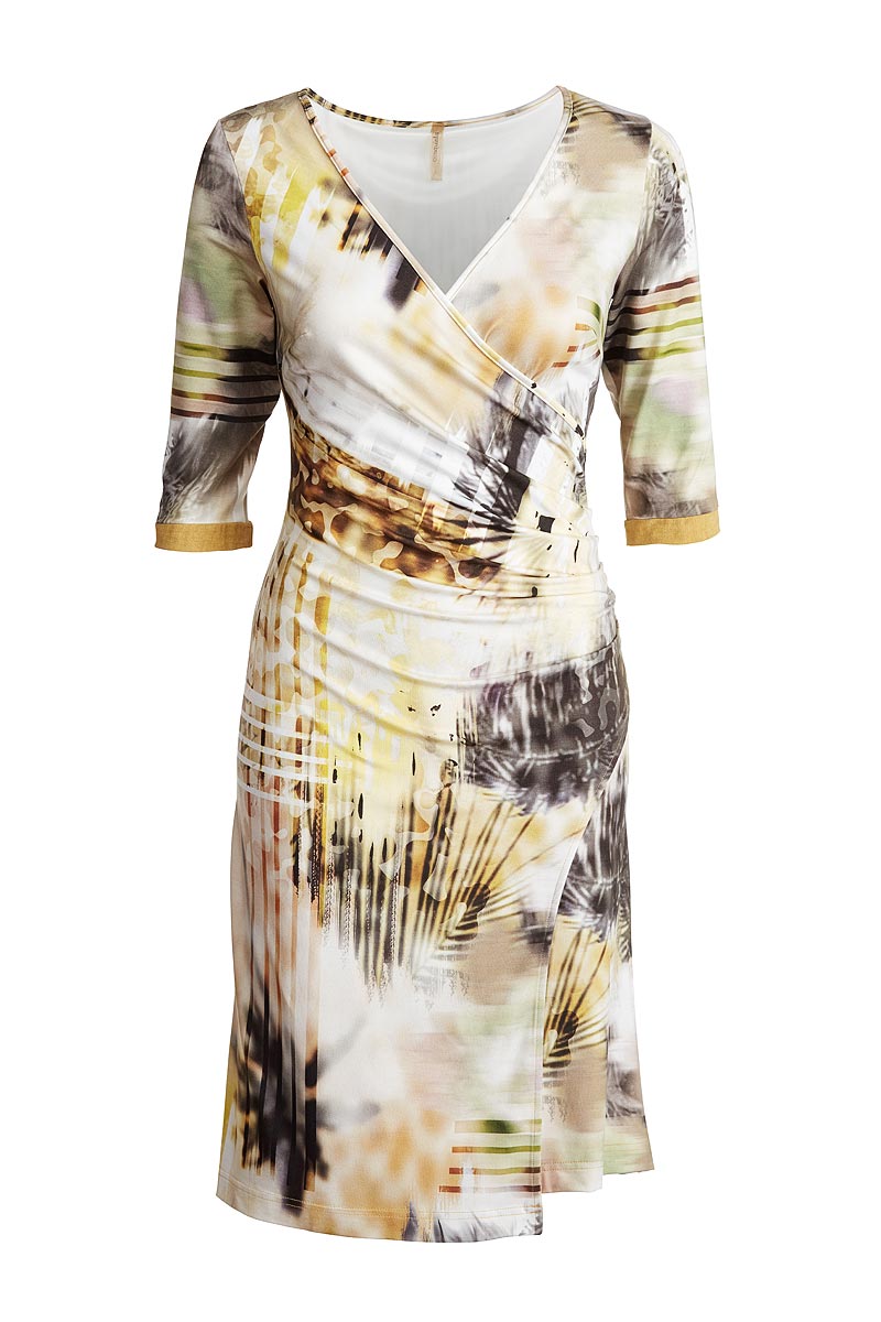 Faux Crossover Print Dress-Conquista-36-Urbanheer
