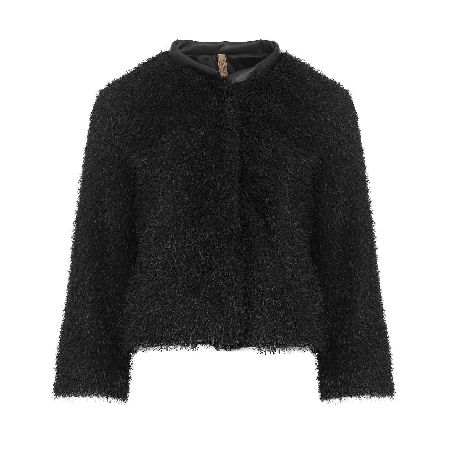 Bolero With Leather Look Detail-Conquista-36-Urbanheer