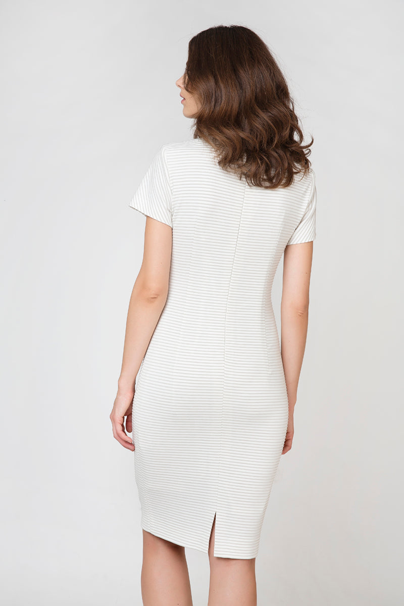 Short Sleeve Fitted Dress-Dresses-Conquista-38-Urbanheer