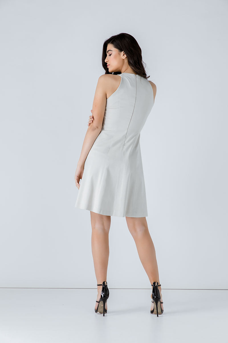 A Line Sleeveless Sand Dress-Conquista-42-Urbanheer