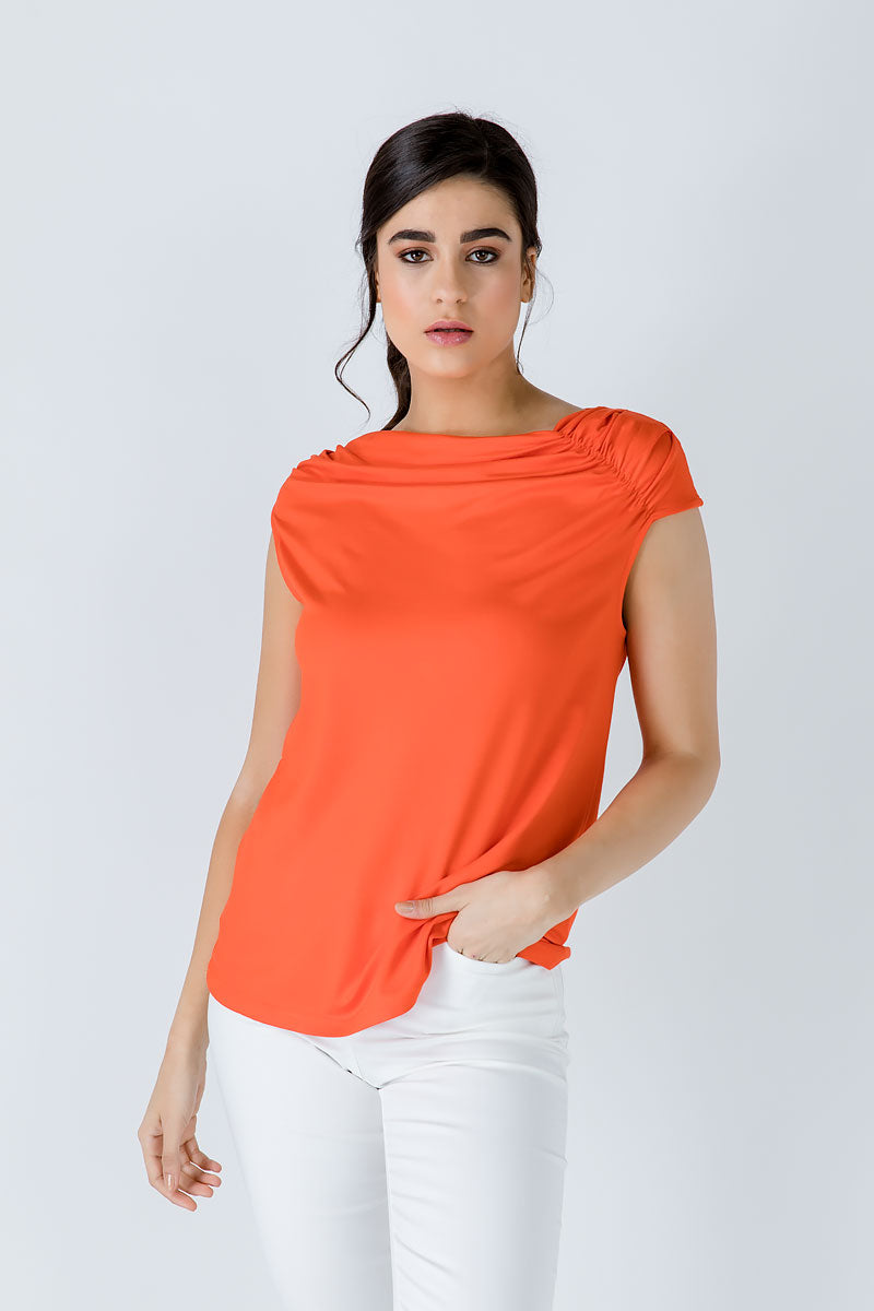 Orange Asymmetric Top-Tops-Conquista-XS-Urbanheer