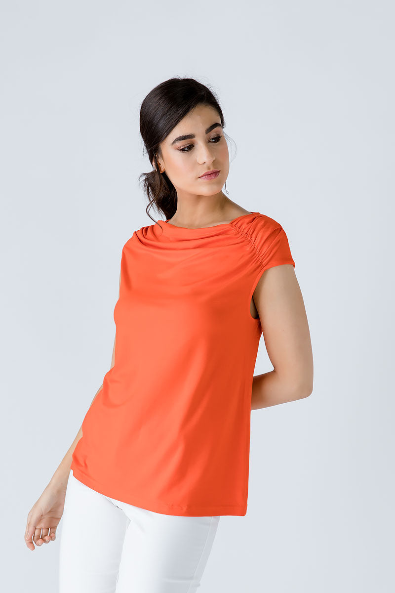 Orange Asymmetric Top-Tops-Conquista-XS-Urbanheer