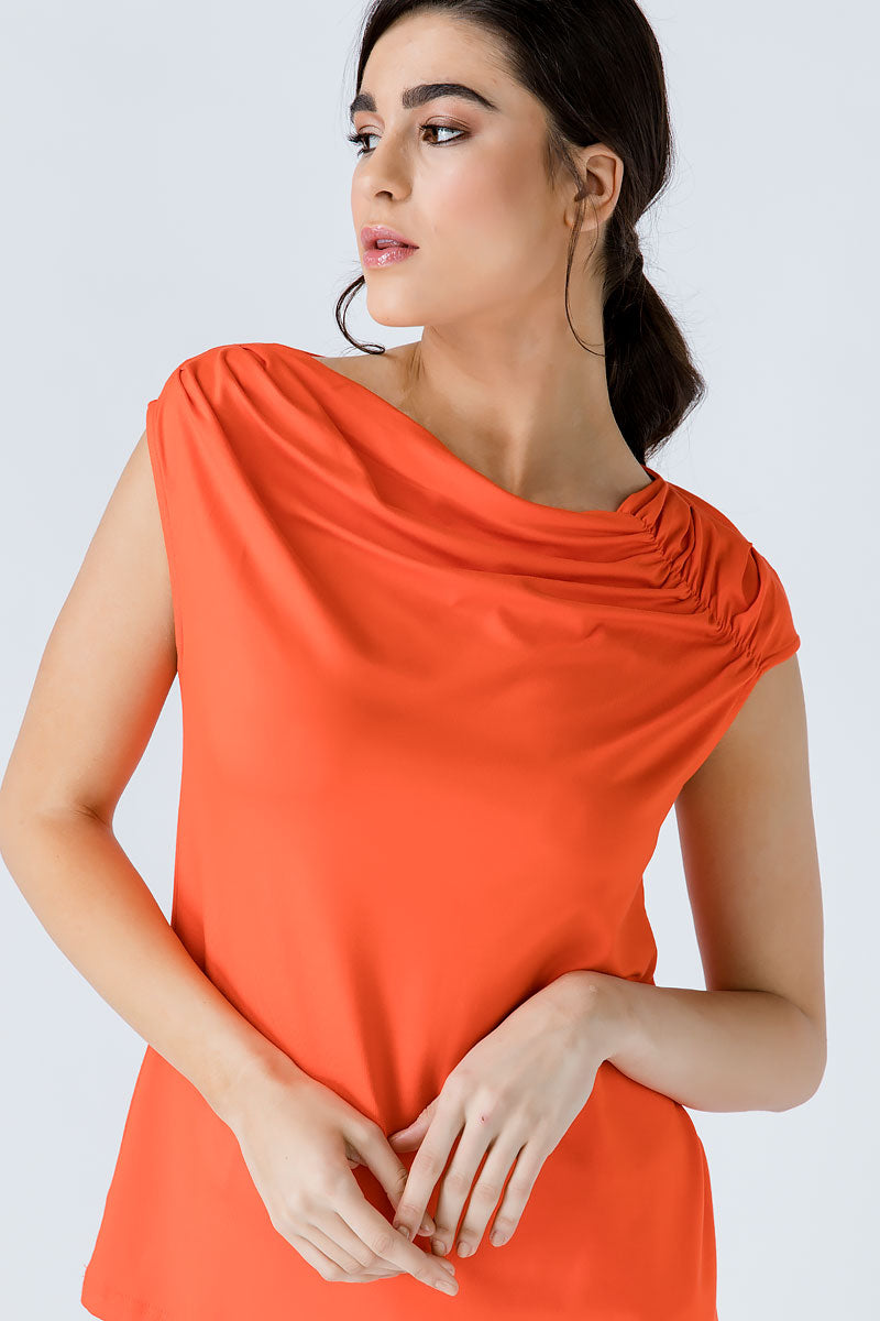 Orange Asymmetric Top-Tops-Conquista-XS-Urbanheer