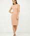 Solid Colour Dress With Cap Sleeves Old Rose Color.-Dresses-Conquista-36-Urbanheer