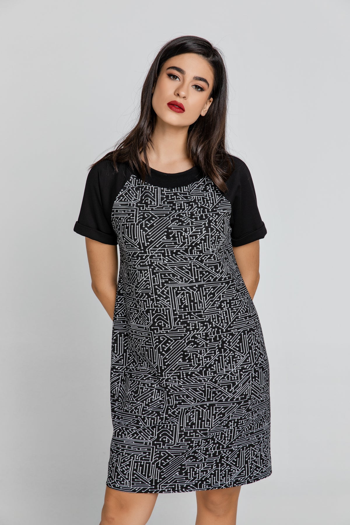 Black and White A Line Dress Conquista Fashion-Conquista-38-Urbanheer