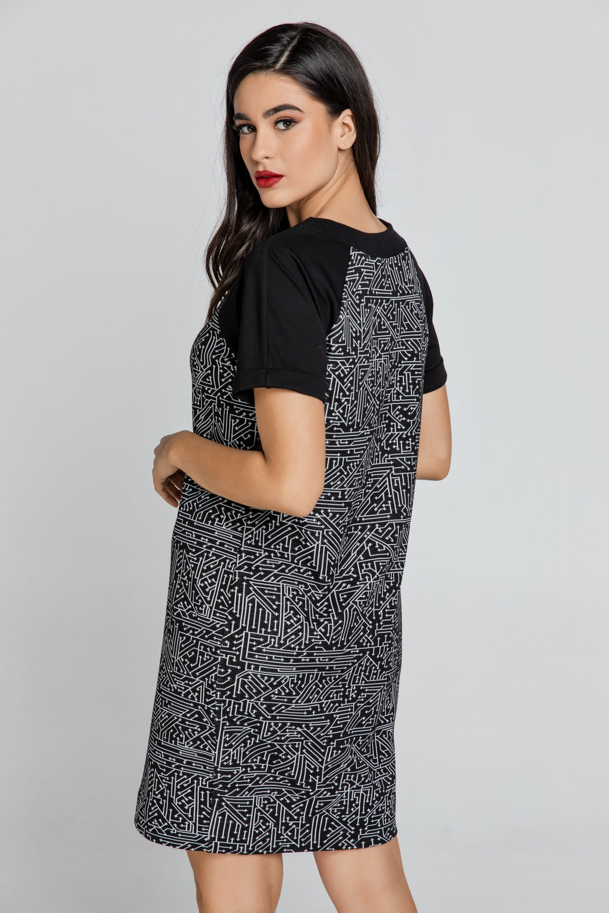 Black and White A Line Dress Conquista Fashion-Conquista-38-Urbanheer